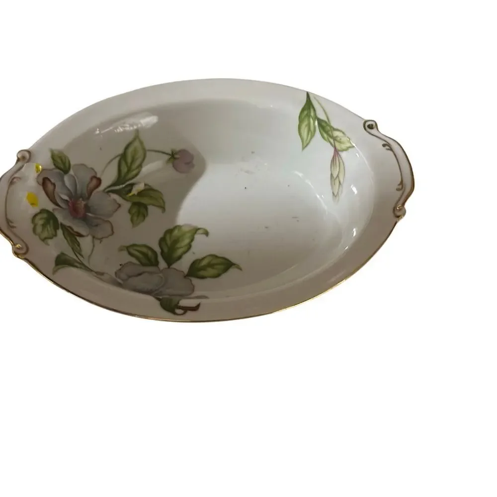 Roselyn Dogwood Gravy Boat & Attached Underplate Fine China Sauce Boat & Plate